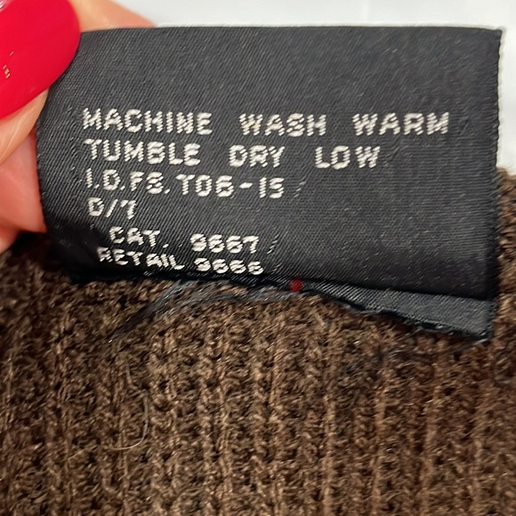 BROWN sweater vest grunge open front long knit front pockets grandpa grunge 90s - Picture 10 of 11